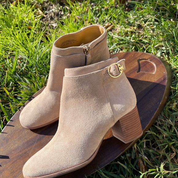 Tory Burch nude Suede Leather boots booties Size 8.5 - Picture 9 of 16